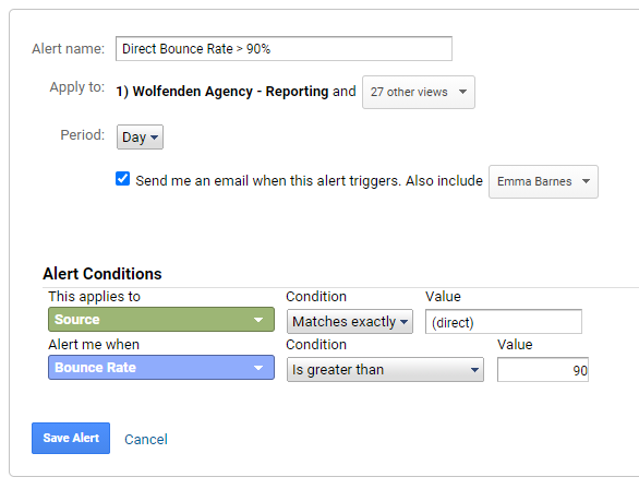 Direct bounce rate increase