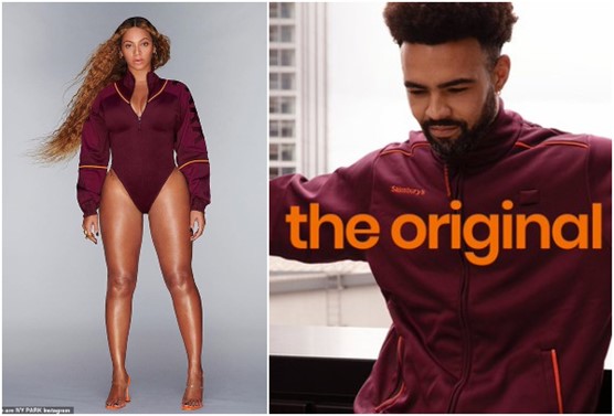 Ivy Park collection and Sainsburys uniform side-by-side